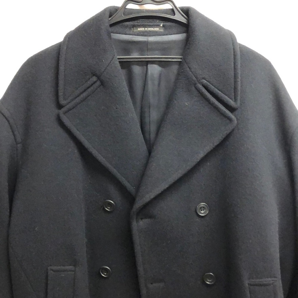 Made in England Full Length 100% Wool Navy Peacoat